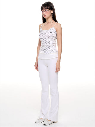 [NECY] Polka Dot Fake Two Piece Lace Sling Top