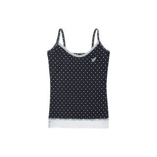 [NECY] Polka Dot Fake Two Piece Lace Sling Top