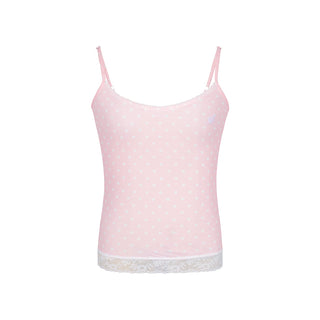 [NECY] Polka Dot Fake Two Piece Lace Sling Top