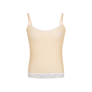 [NECY] Polka Dot Fake Two Piece Lace Sling Top