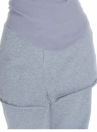 [NECY] Gray Detachable Culottes Loose Straight-Leg Pants