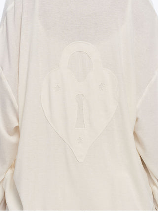 [NECY] V-Neck Pleating Long Sleeve Embroidered Top