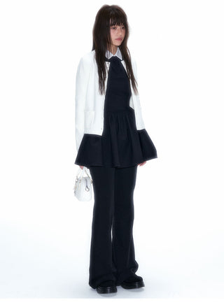 [NECY] White Knitted Heart Lock Cardigan Long Sleeve Sweater