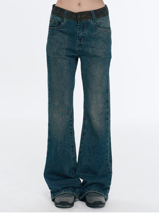 [NECY] Plaid Waist Elastic Slimming Pants