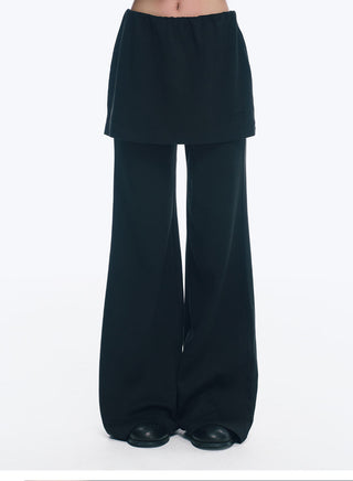 [NECY] Two-Color Skirted Leggings Casual Low Waist Pants