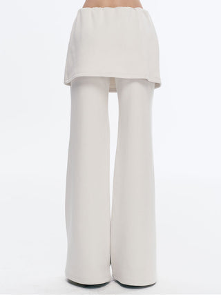 [NECY] Two-Color Skirted Leggings Casual Low Waist Pants