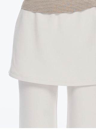 [NECY] Two-Color Skirted Leggings Casual Low Waist Pants