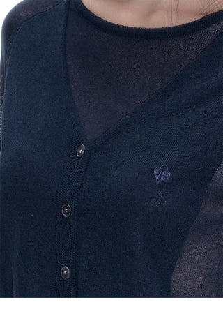 [NECY] Heart Lock Embroidered Knitwear Cardigan Top