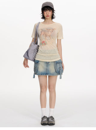 [NECY] deer print tee