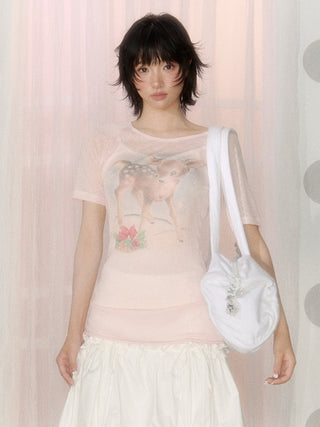 [NECY] deer print tee