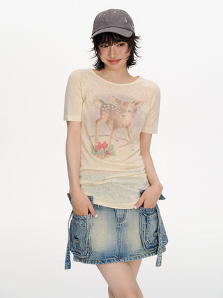 [NECY] deer print tee