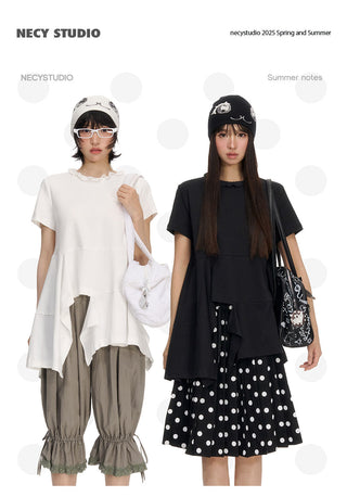 [NECY] ruffled round neck