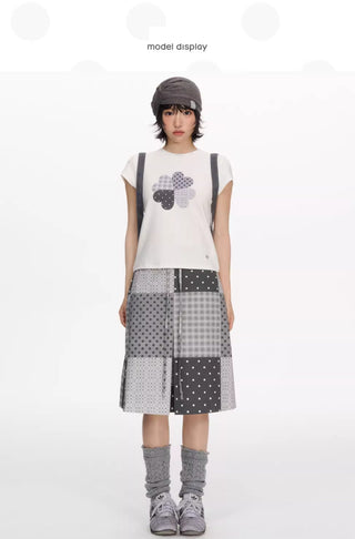 [NECY] clover plaid tee