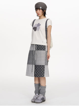 [NECY] clover plaid tee