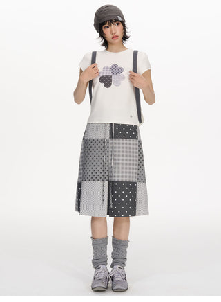 [NECY] clover plaid tee