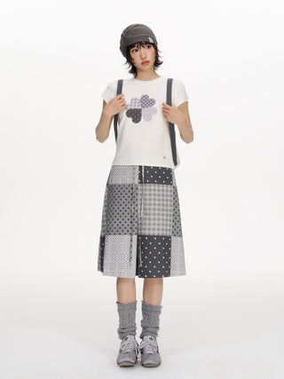 [NECY] clover plaid tee