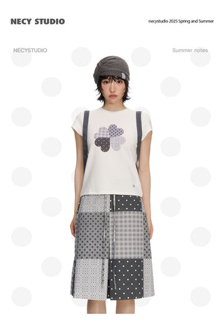 [NECY] clover plaid tee