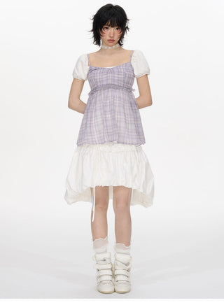 [NECY] plaid chiffon vest