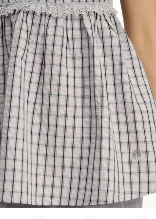 [NECY] plaid chiffon vest