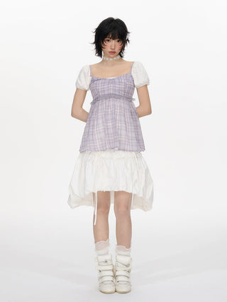 [NECY] plaid chiffon vest