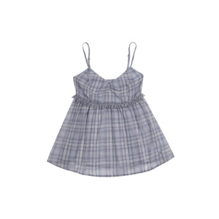 [NECY] plaid chiffon vest