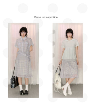 [NECY] plaid shirt dress