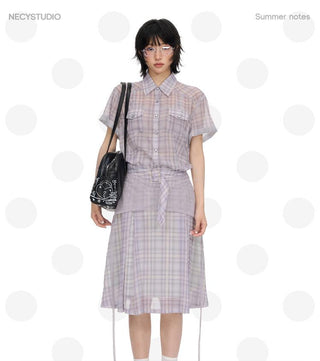 [NECY] plaid shirt dress