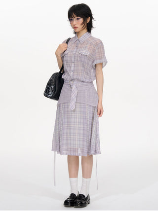 [NECY] plaid shirt dress