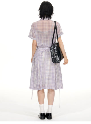 [NECY] plaid shirt dress
