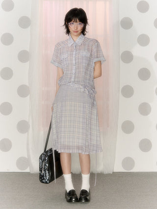 [NECY] plaid shirt dress