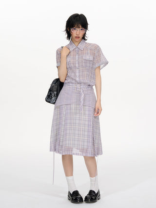 [NECY] plaid shirt dress