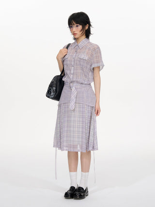 [NECY] plaid shirt dress