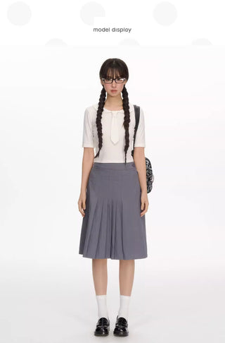 [NECY] pleated midi skirt
