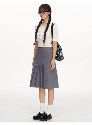 [NECY] pleated midi skirt