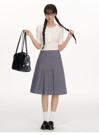 [NECY] pleated midi skirt