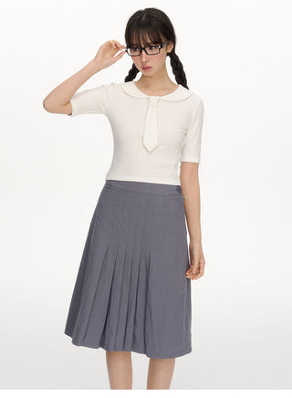 [NECY] pleated midi skirt