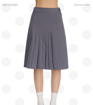 [NECY] pleated midi skirt