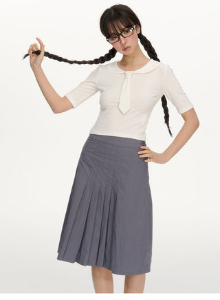 [NECY] pleated midi skirt