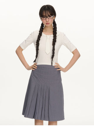 [NECY] pleated midi skirt