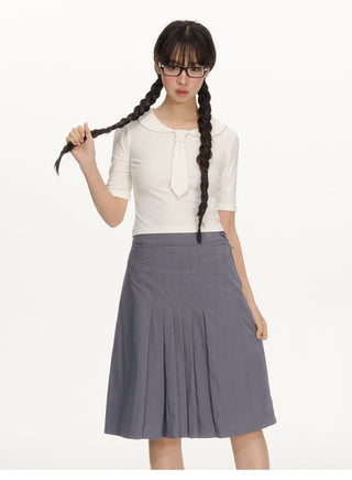 [NECY] pleated midi skirt