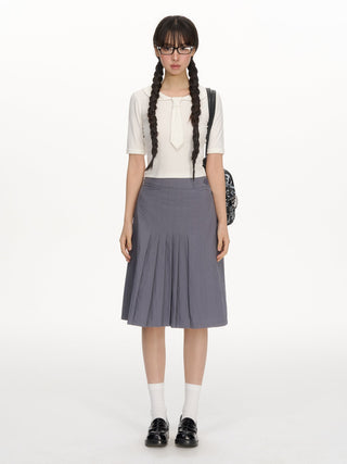 [NECY] pleated midi skirt