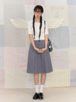 [NECY] pleated midi skirt