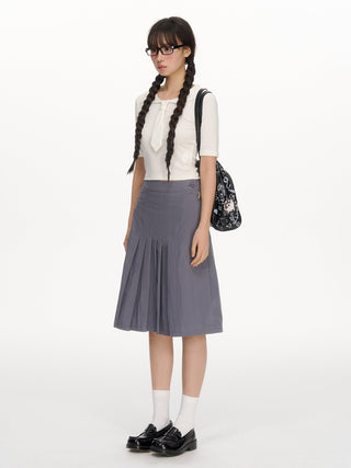 [NECY] pleated midi skirt