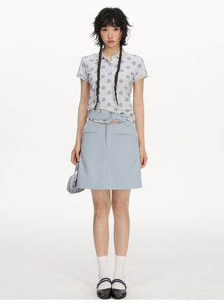 [NECY] blue bow skirt