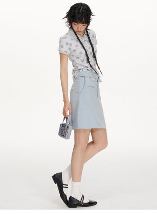 [NECY] blue bow skirt