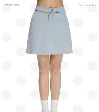 [NECY] blue bow skirt