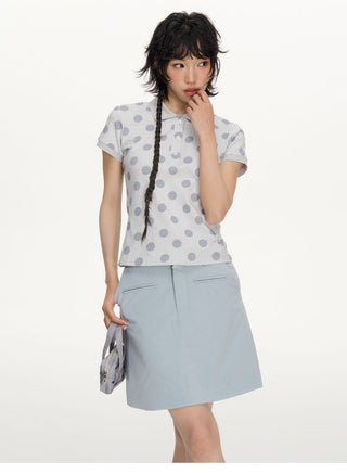 [NECY] blue bow skirt