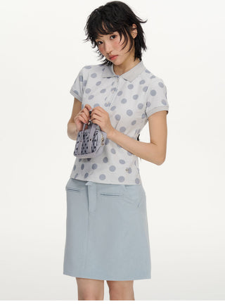 [NECY] blue bow skirt