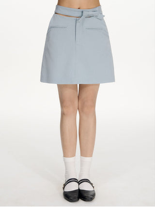 [NECY] blue bow skirt