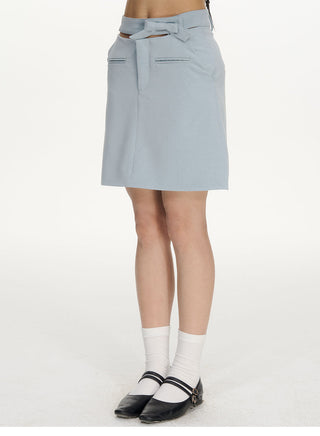 [NECY] blue bow skirt